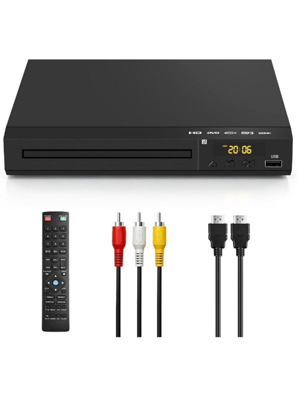 Region Free 1080P DVD Player for TV, HDMI & USB Playback, Multi-Format Support